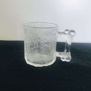 Vintage McDonald's 1993 Flintstones Pre-Dawn Clear Pebbled Mug